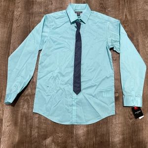 Van Heusen Flex youth button up with clip on tie size large 14-16
